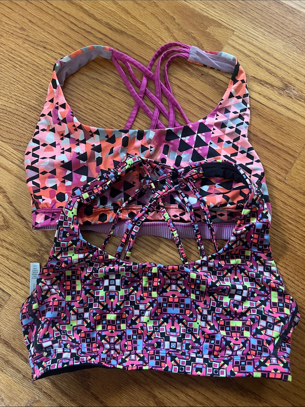 Victoria's Secret Pink & Multicolor Strappy Sports Bras - 2 Pack Small